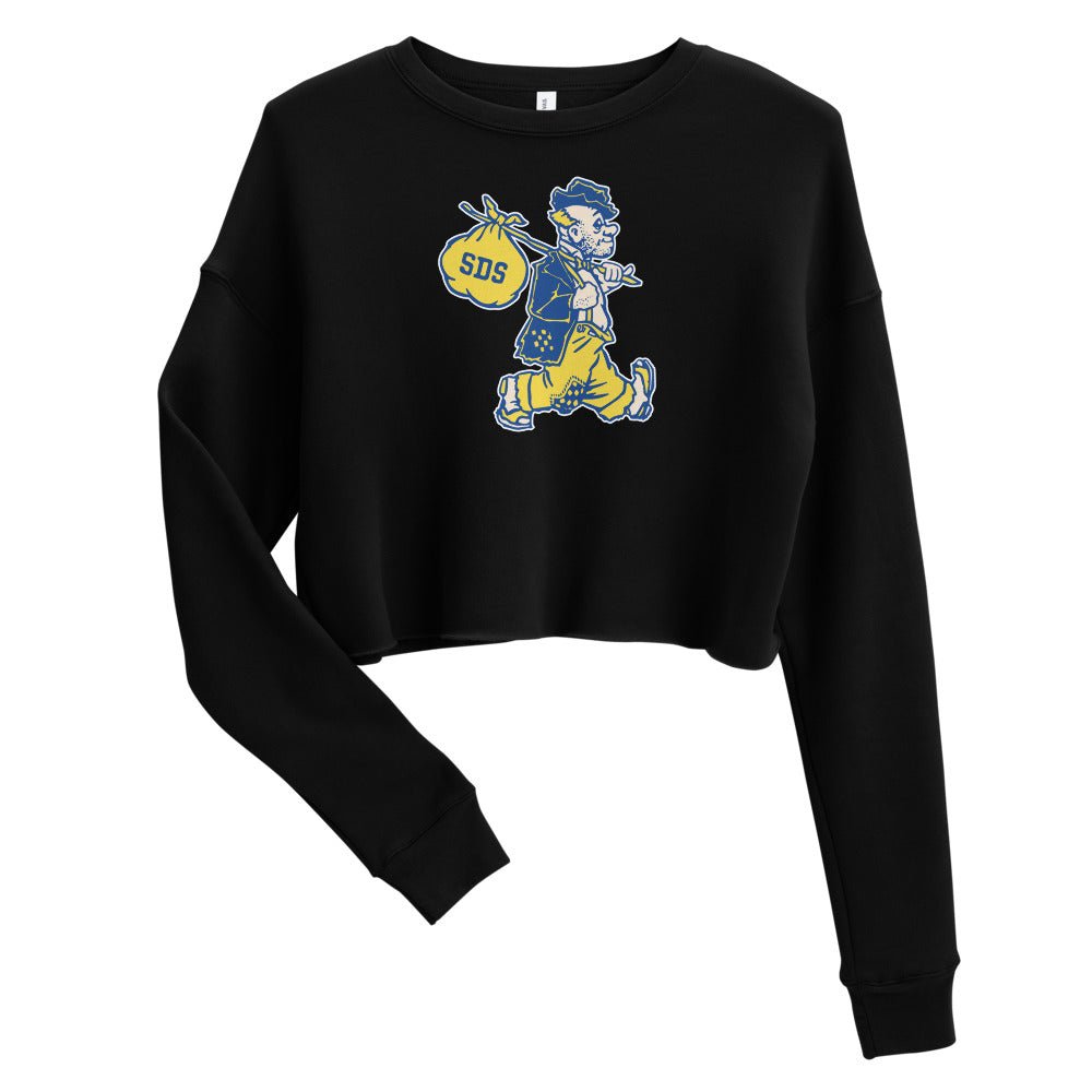 Vintage South Dakota State Women's Cropped Sweatshirt - 1940s Weary Willie Art Cropped Sweatshirt - Rivalry Week