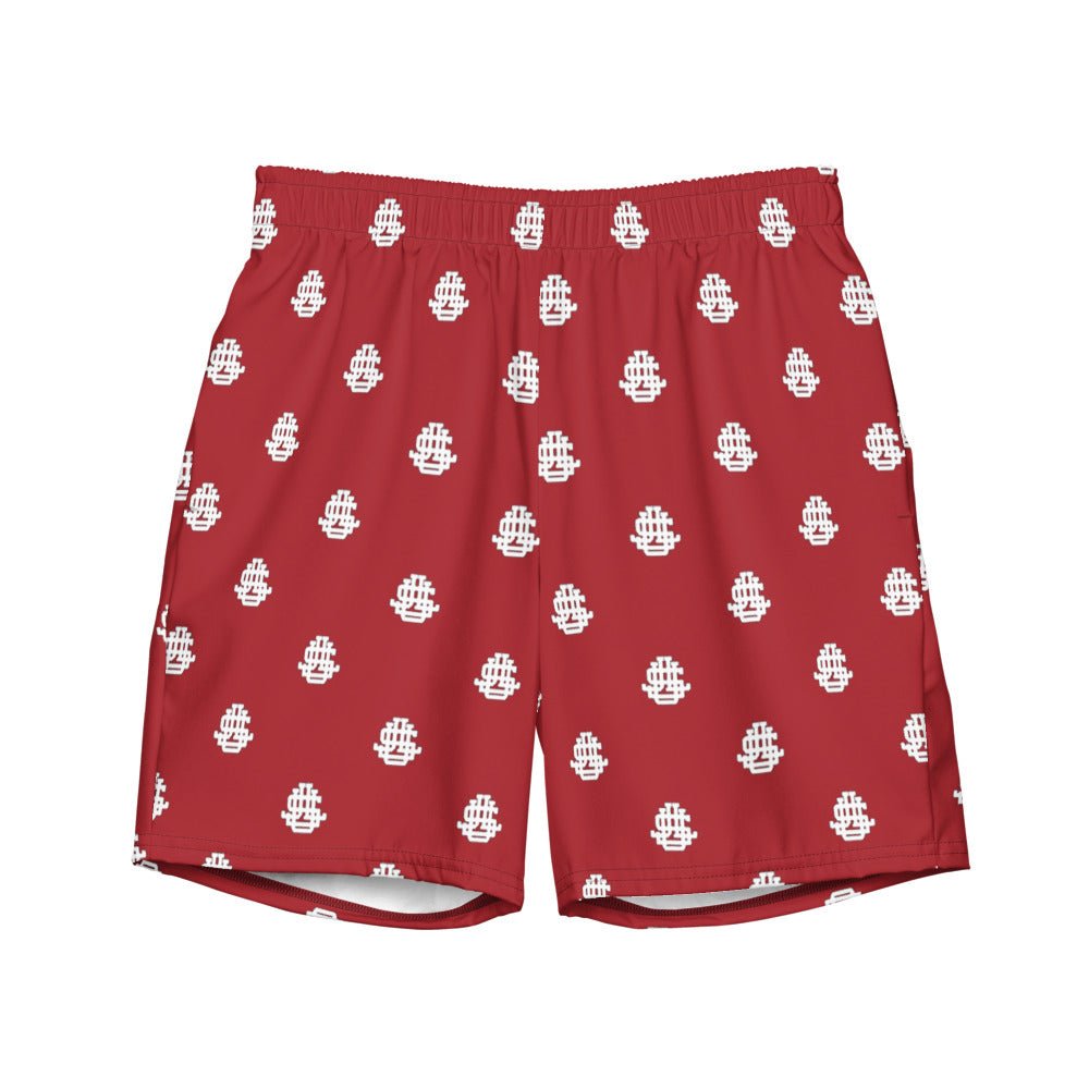 Vintage Stanford Swim Trunks - early 1900s Rare LSJU Monogram Red Pattern Swim Trunks - Rivalry Week