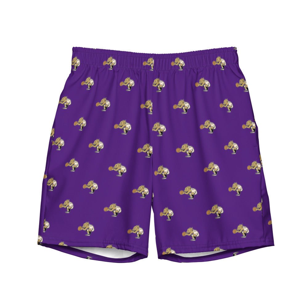 Vintage TCU Basketball Swim Trunks - 1950s Ball Frog Purple Pattern Swim Trunks - Rivalry Week