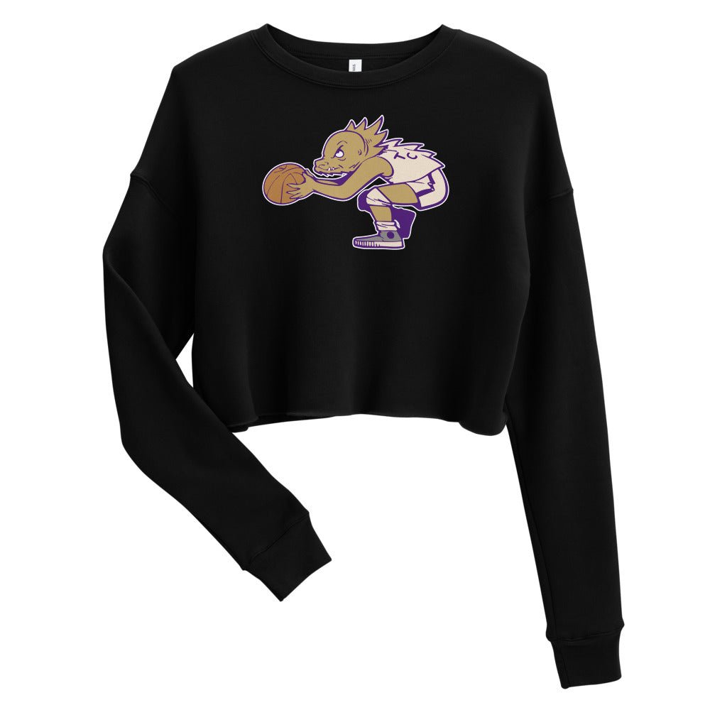 Vintage TCU Basketball Women's Cropped Sweatshirt - 1950s Ball Frog Art Cropped Sweatshirt - Rivalry Week