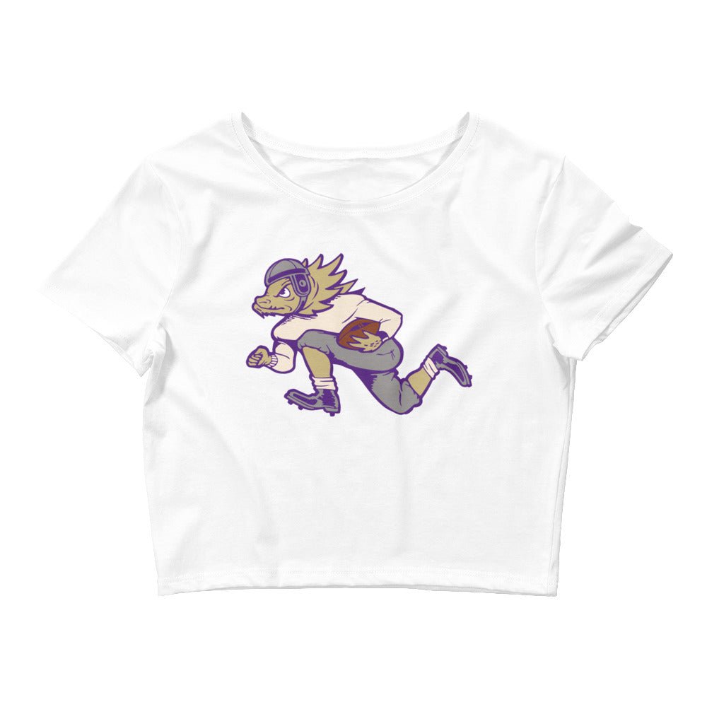 Vintage TCU Football Crop Top - 1950s Horned Frog Football Art Crop Top - Rivalry Week