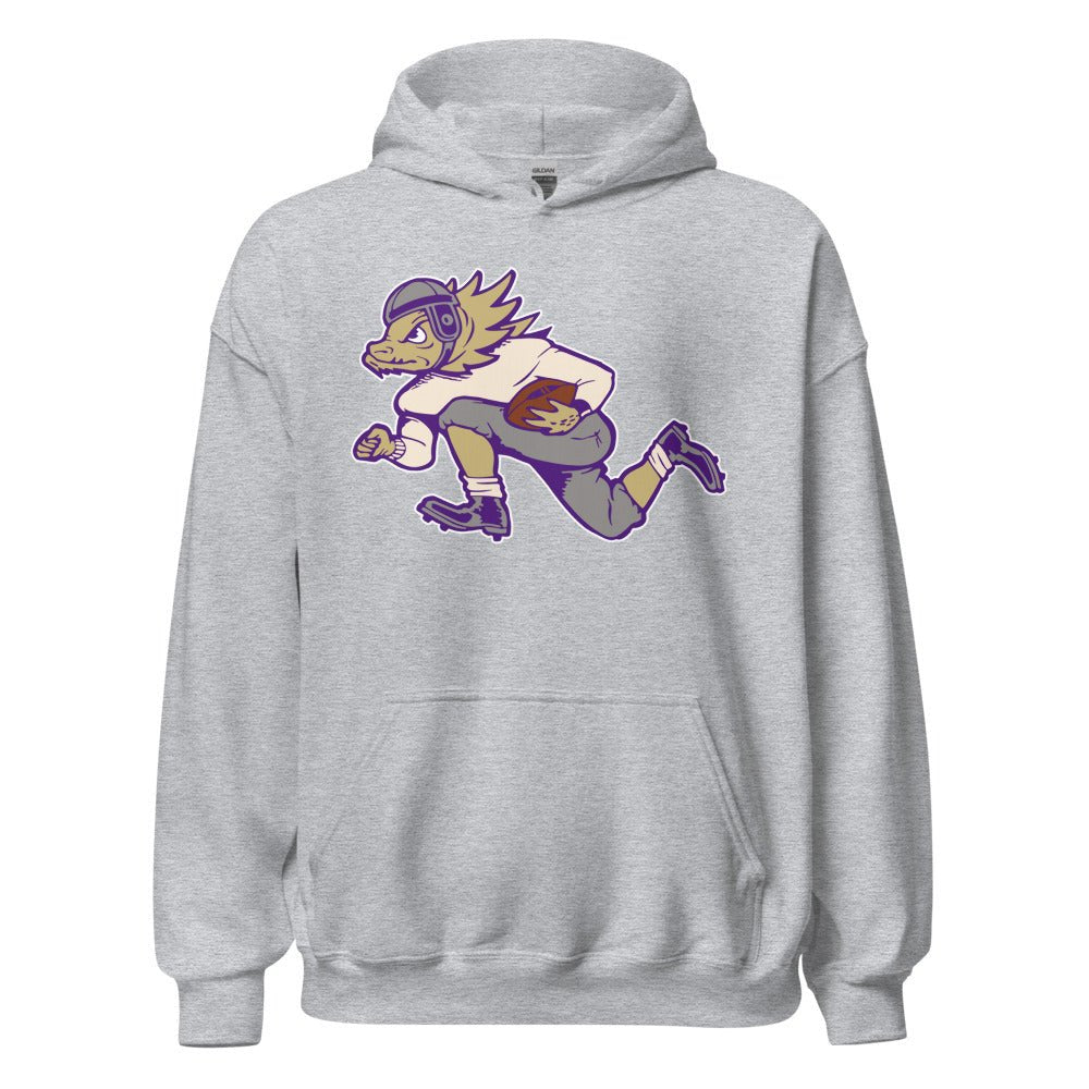 Vintage TCU Football Hoodie - 1950s Horned Frog Football Art Hoodie - Rivalry Week