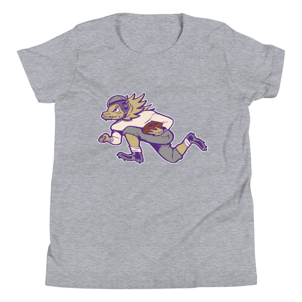 Vintage TCU Football Kids Youth Shirt - 1950s Horned Frog Football Art Youth Staple Tee - Rivalry Week