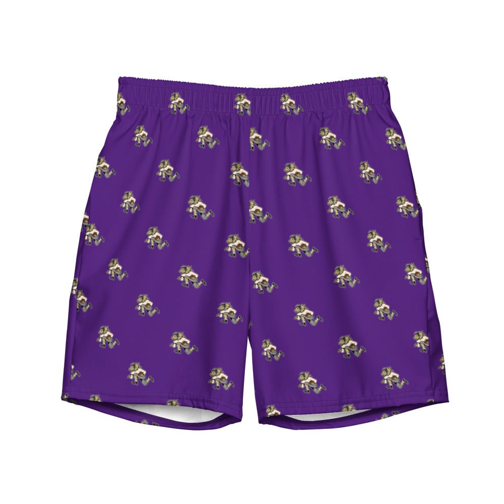 Vintage TCU Football Swim Trunks - 1950s Horned Frog Purple Pattern Swim Trunks - Rivalry Week