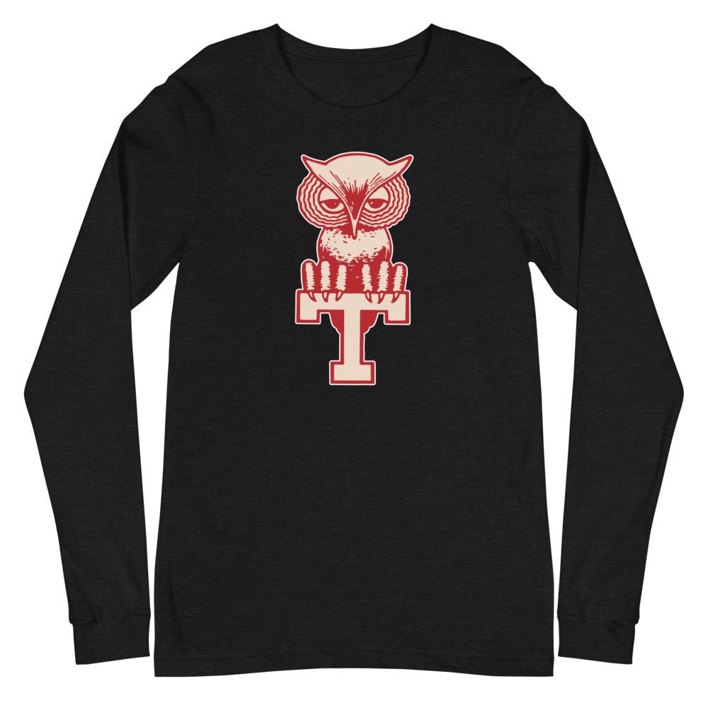 Vintage Temple Long Sleeve Shirt - 1966 Vintage Temple Owl T Art Long Sleeve Shirt - rivalryweek