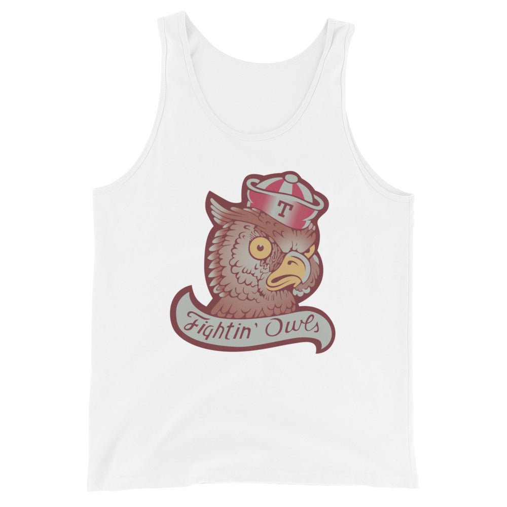 Vintage Temple Men's Tank Top - 1950s Vintage Temple Sailor Owl Art Mens Tank Top - rivalryweek