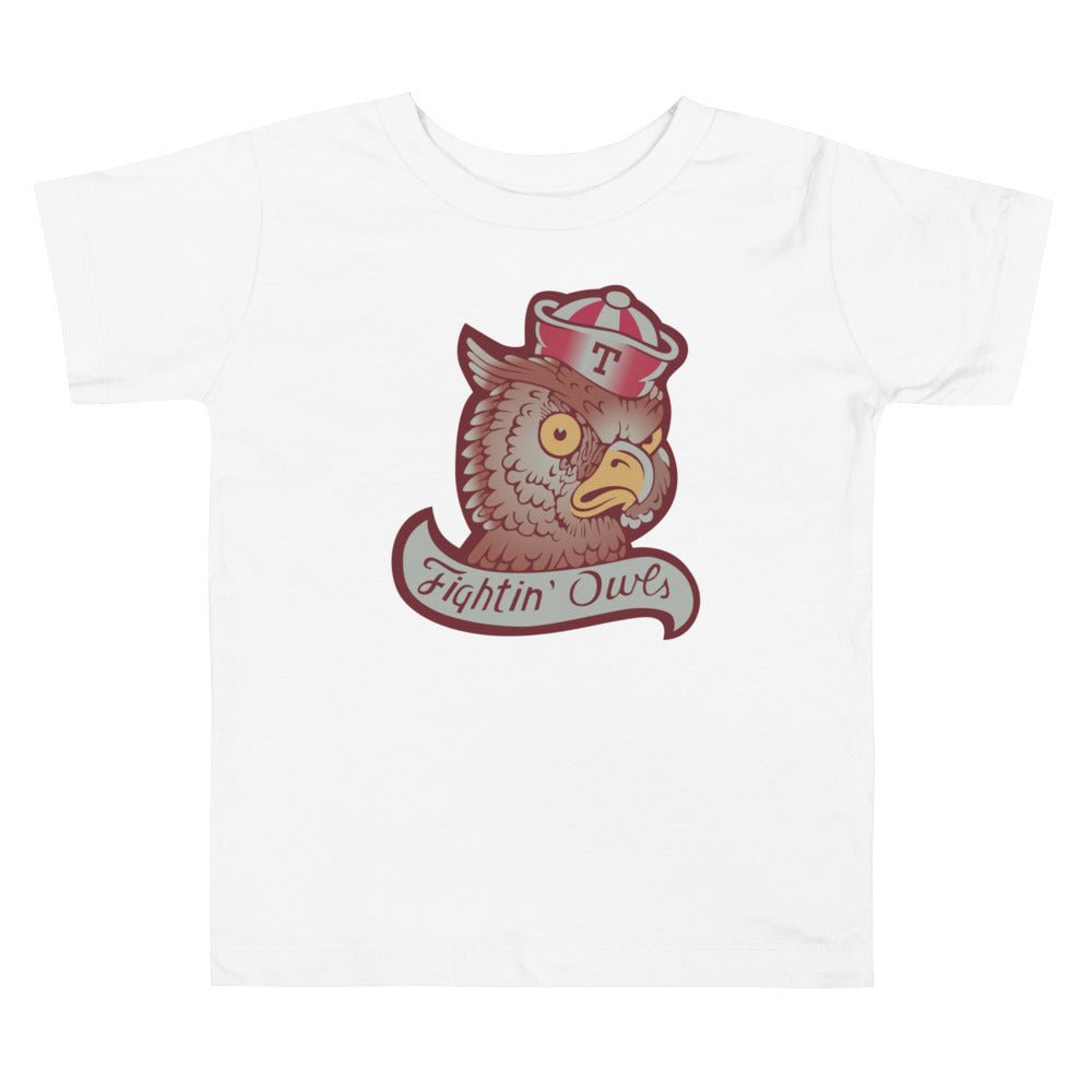 Vintage Temple Toddler T Shirt - 1950s Vintage Temple Sailor Owl Art Toddler Staple Tee - rivalryweek