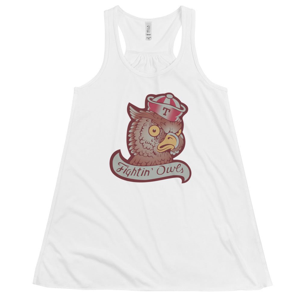 Vintage Temple Women's Flowy Tank Top - 1950s Vintage Temple Sailor Owl Art W Tank Top - rivalryweek