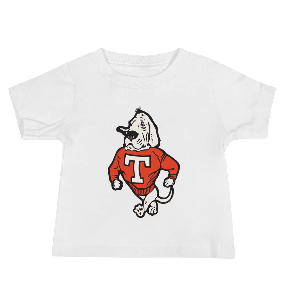 Vintage Tennessee Vols Baby T Shirt - 1950s Struttin' Smokey Mascot Art Baby Staple Tee - rivalryweek