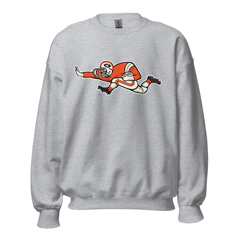 Vintage Tennessee Vols Football Crew Neck Sweatshirt - 1950s Vols Stiff Arm Art Sweatshirt - rivalryweek