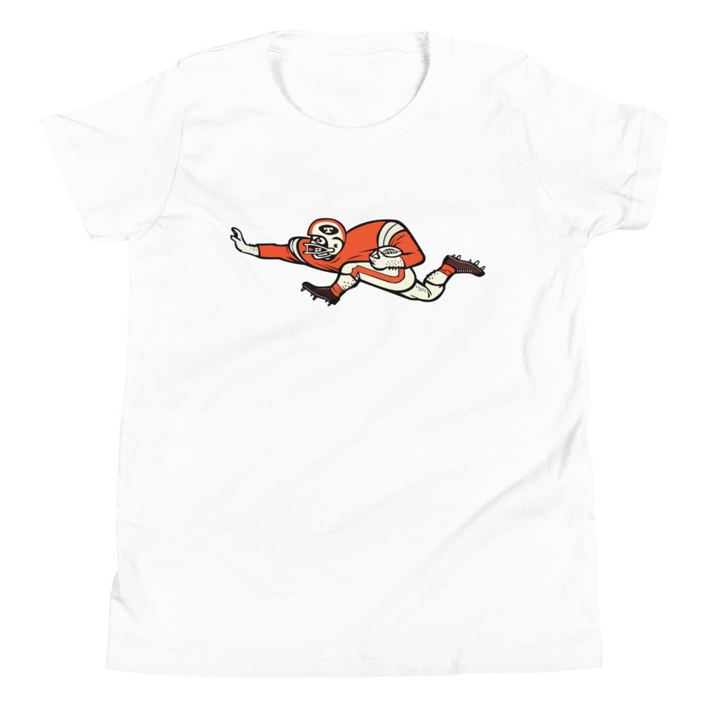 Vintage Tennessee Vols Football Kids Youth Shirt - 1950s Vols Stiff Arm Art Youth Staple Tee - rivalryweek