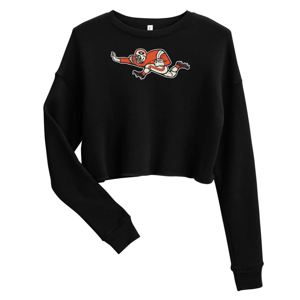 Vintage Tennessee Vols Football Women's Cropped Sweatshirt - 1950s Vols Stiff Arm Art Cropped Sweatshirt - rivalryweek