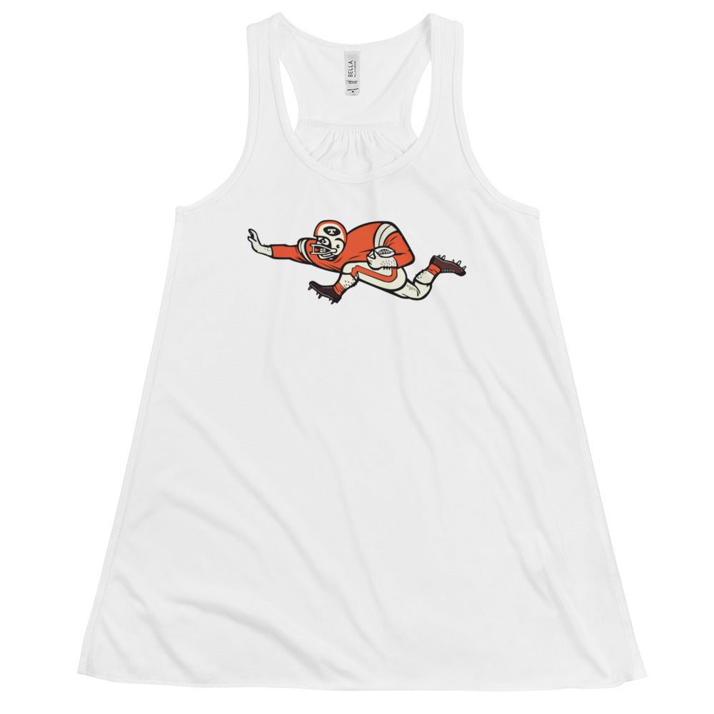 Vintage Tennessee Vols Football Women's Flowy Tank Top - 1950s Vols Stiff Arm Art W Tank Top - rivalryweek