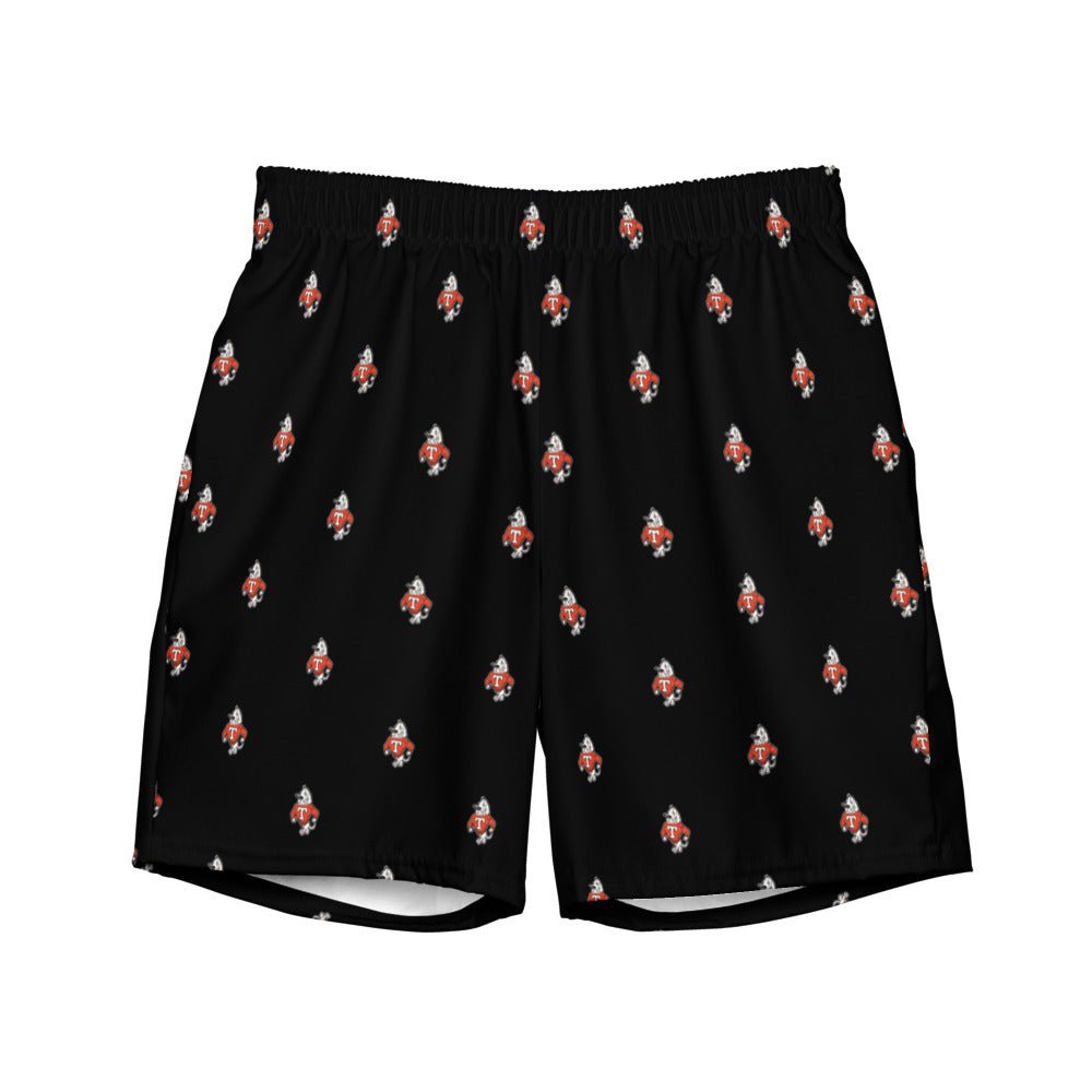 Vintage Tennessee Vols Swim Trunks - 1950s Struttin' Smokey Mascot Black Pattern Swim Trunks - Rivalry Week