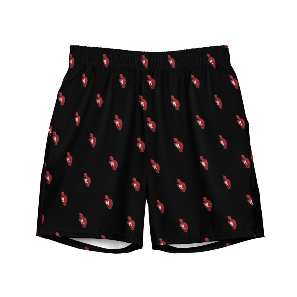 Vintage Terrapin Swim Trunks - 1963 Maryland Mascot Black Pattern Swim Trunks - Rivalry Week