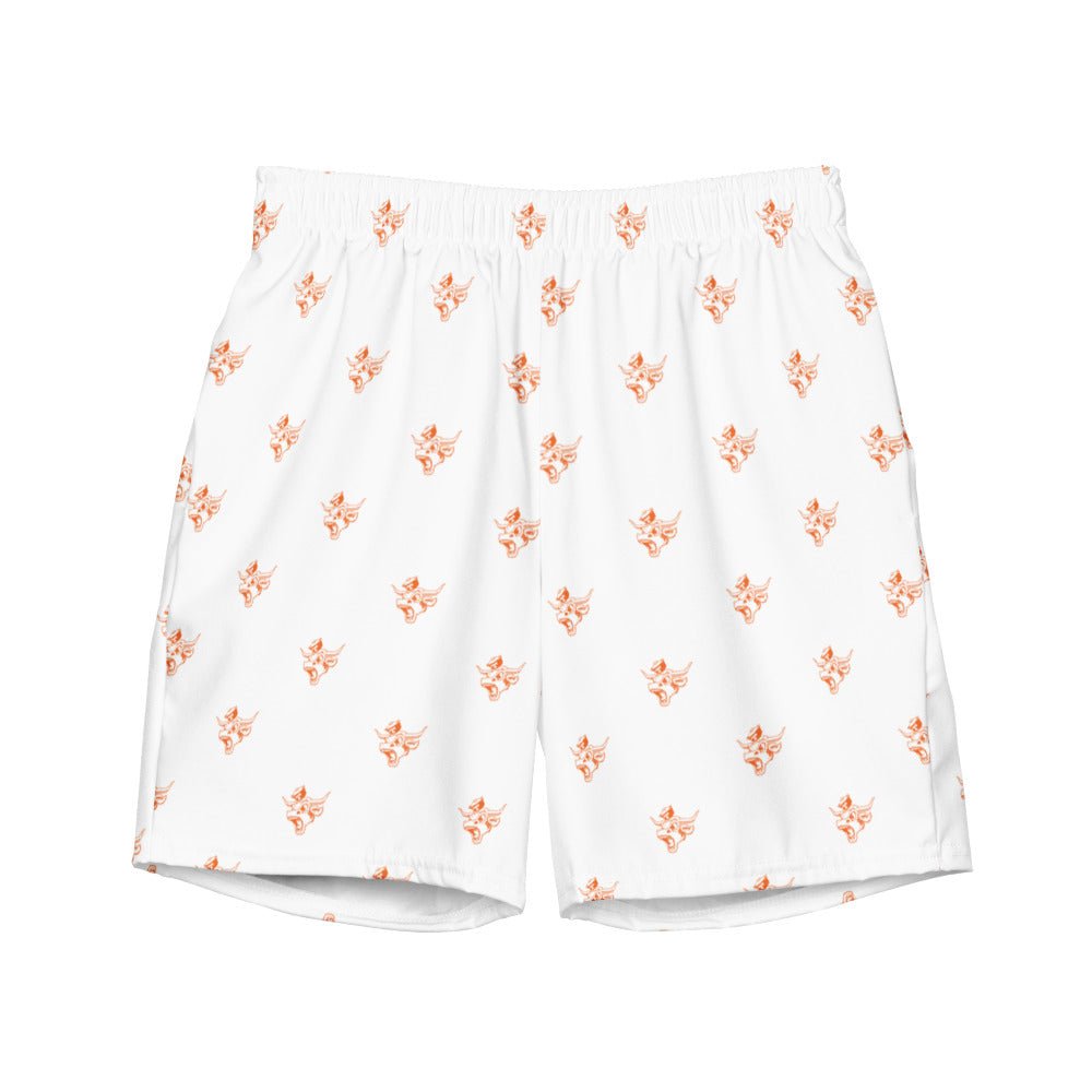 Vintage Texas Longhorn Mascot Swim Trunks - 1940s Sailor Mascot White Pattern Swim Trunks - Rivalry Week