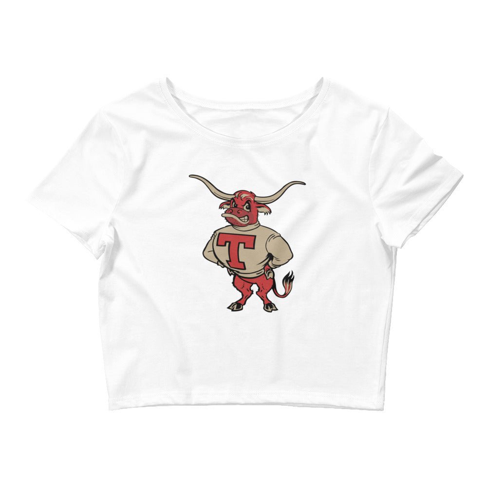 Vintage Texas Longhorns Crop Top - 1950s Struttin' Bevo Mascot Art Crop Top - rivalryweek