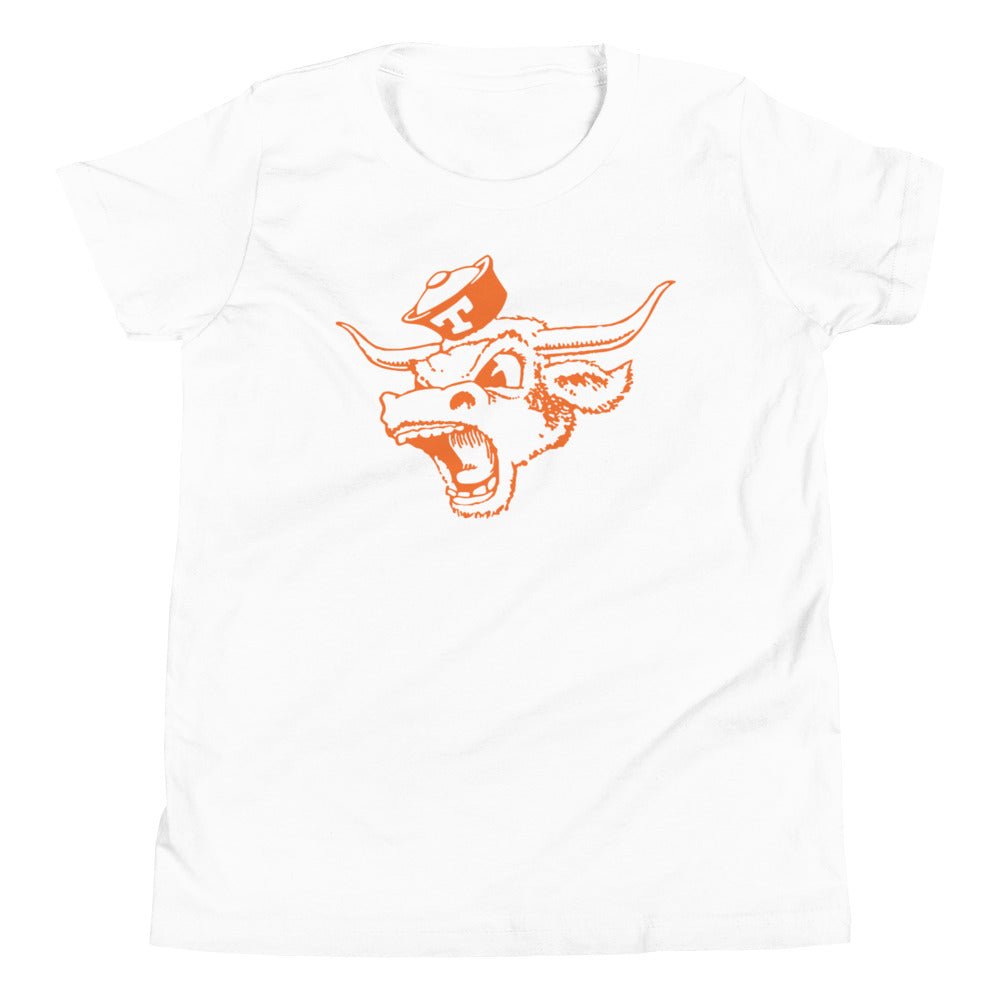 Vintage Texas Longhorns Kids Youth Shirt - 1940s Sailor Longhorn Art Youth Staple Tee - rivalryweek