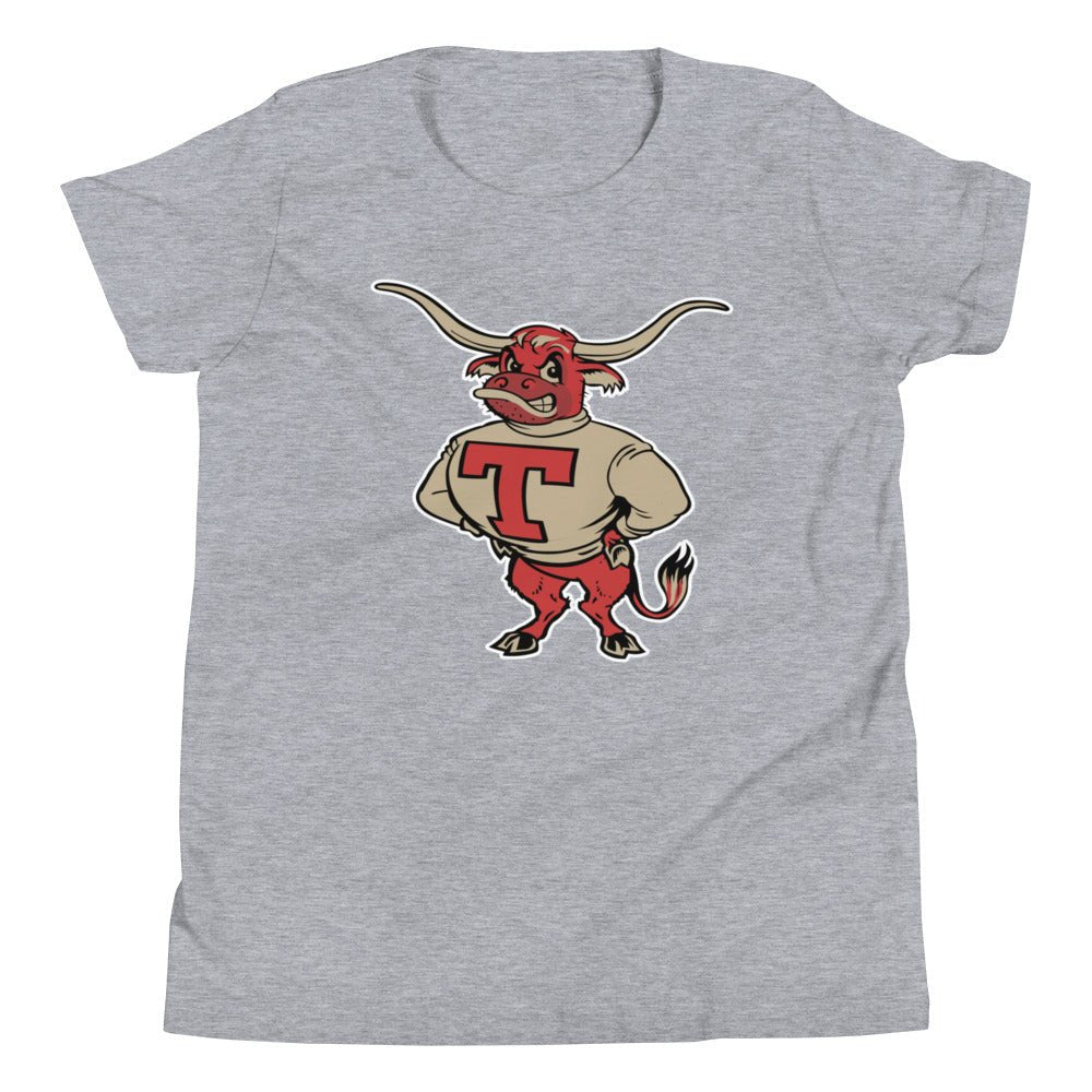 Vintage Texas Longhorns Kids Youth Shirt - 1950s Struttin' Bevo Mascot Art Youth Staple Tee - rivalryweek