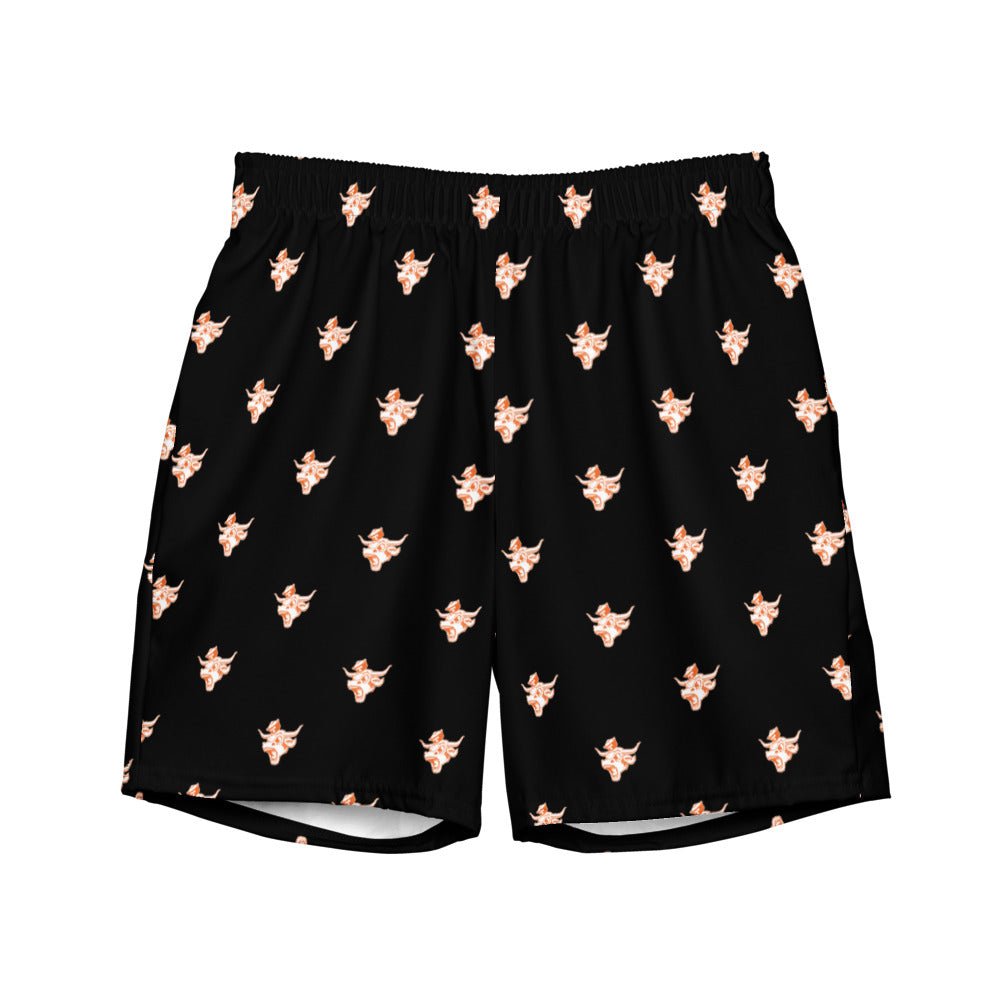 Vintage Texas Longhorn Swim Trunks - 1940s Sailor Mascot Black Pattern Swim Trunks - Rivalry Week