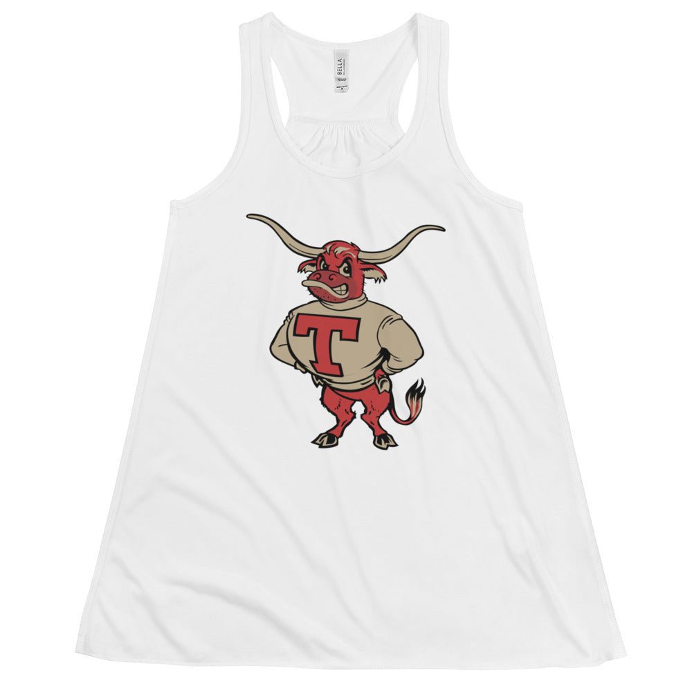 Vintage Texas Longhorns Women's Flowy Tank Top - 1950s Struttin' Bevo Mascot Art W Tank Top - rivalryweek