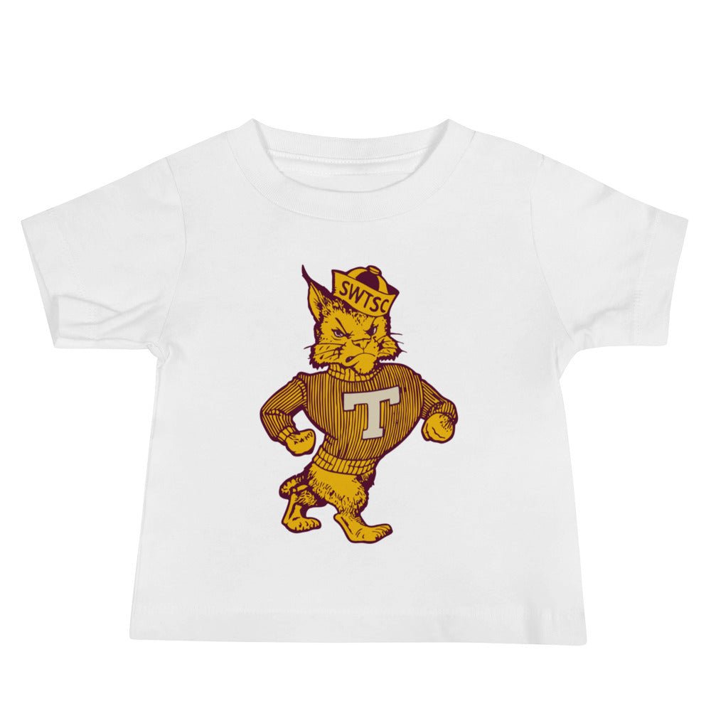 Vintage Texas State Baby T Shirt - 1950s Struttin' Bobcat Art Baby Staple Tee - Rivalry Week