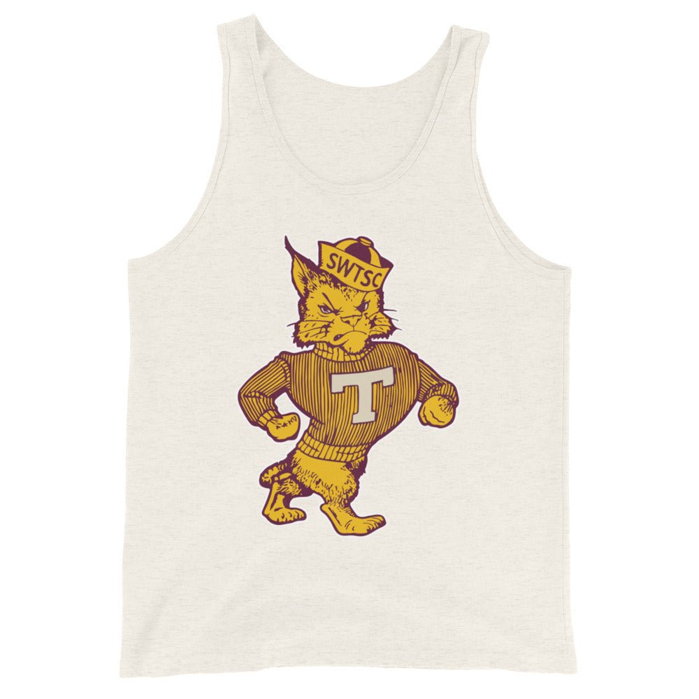 Vintage Texas State Men's Tank Top - 1950s Struttin' Bobcat Art Mens Tank Top - Rivalry Week