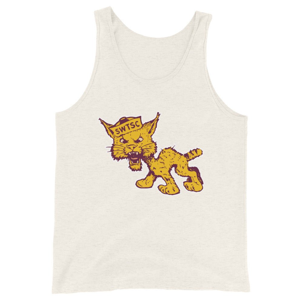 Vintage Texas State Men's Tank Top - 1950s SWTSC Bobcat Art Mens Tank Top - Rivalry Week