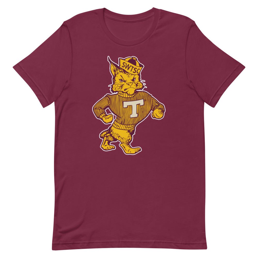 Vintage Texas State Shirt - 1950s Struttin' Bobcat Art Shirt - Rivalry Week