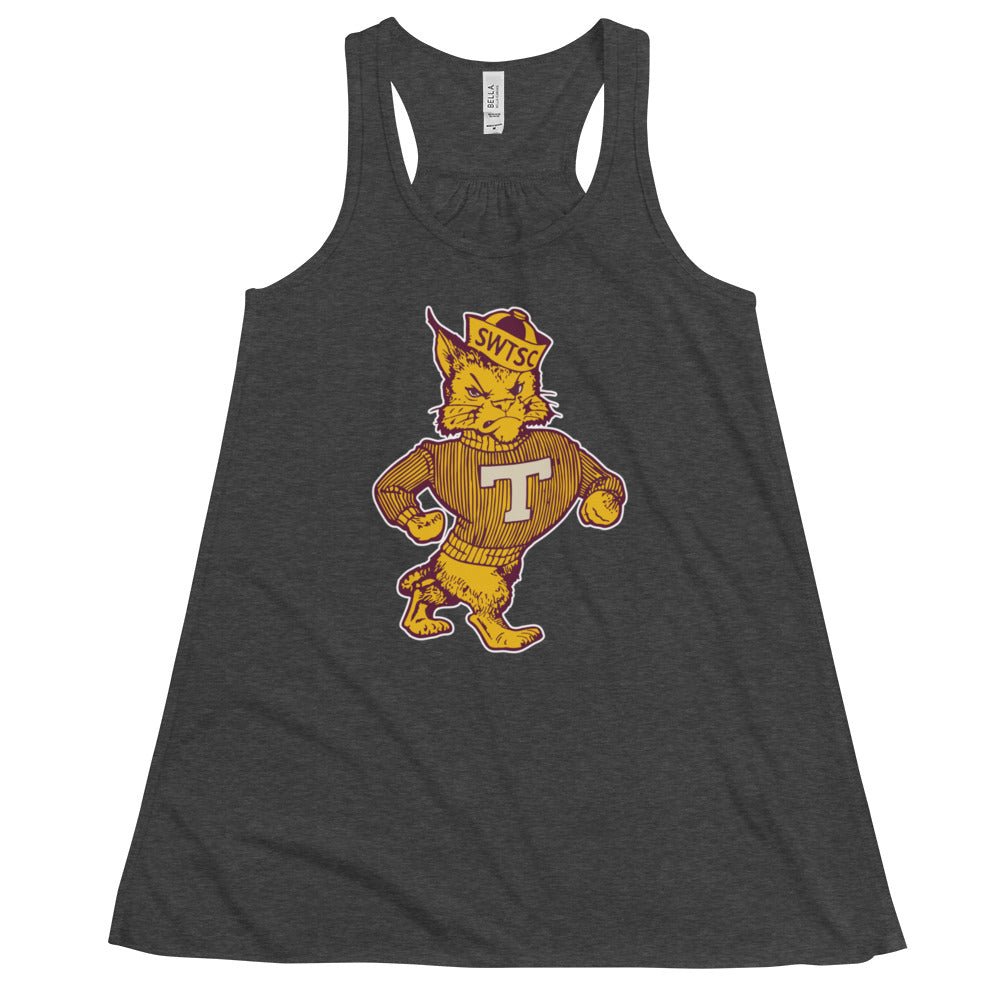 Vintage Texas State Women's Flowy Tank Top - 1950s Struttin' Bobcat Art W Tank Top - Rivalry Week