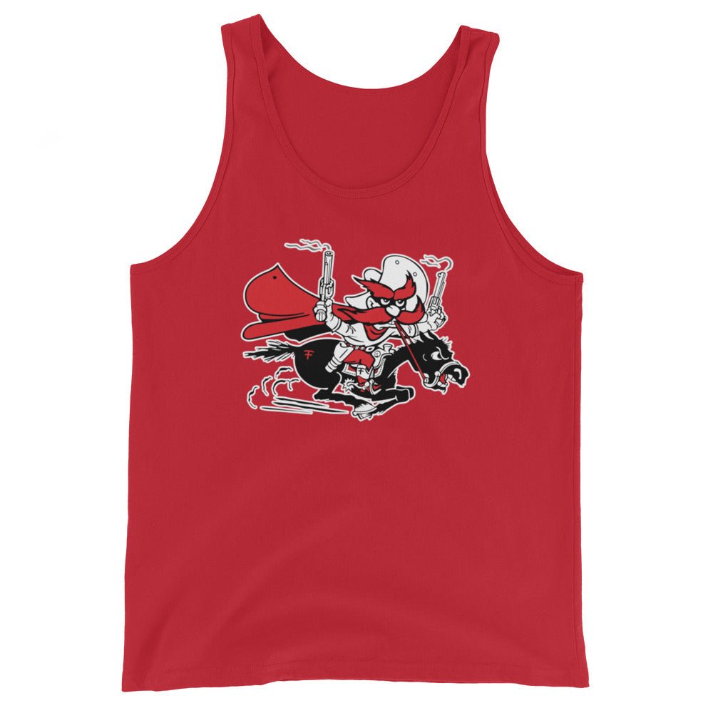 Vintage Texas Tech Men's Tank Top - Mid Century Vintage Raider Red Guns Blazin' Art Mens Tank Top - rivalryweek