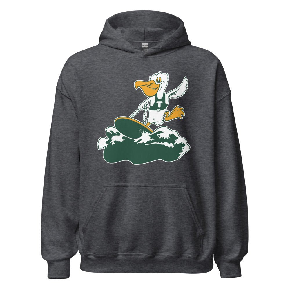 Vintage Tulane Hoodie - 1920s Pelican riding the Wave Art Hoodie - rivalryweek