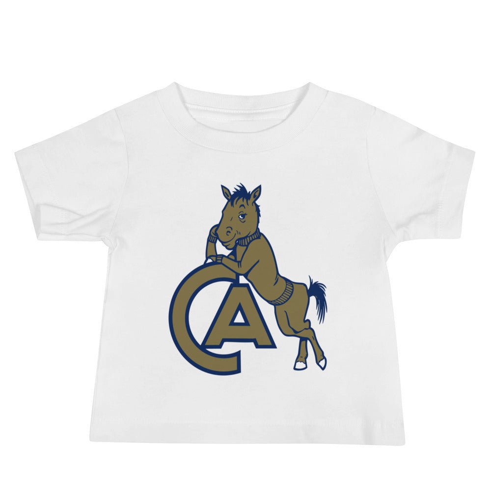 Vintage UC Davis Baby T Shirt - 1950s Leaning Aggie Mascot Art Baby Staple Tee - Rivalry Week