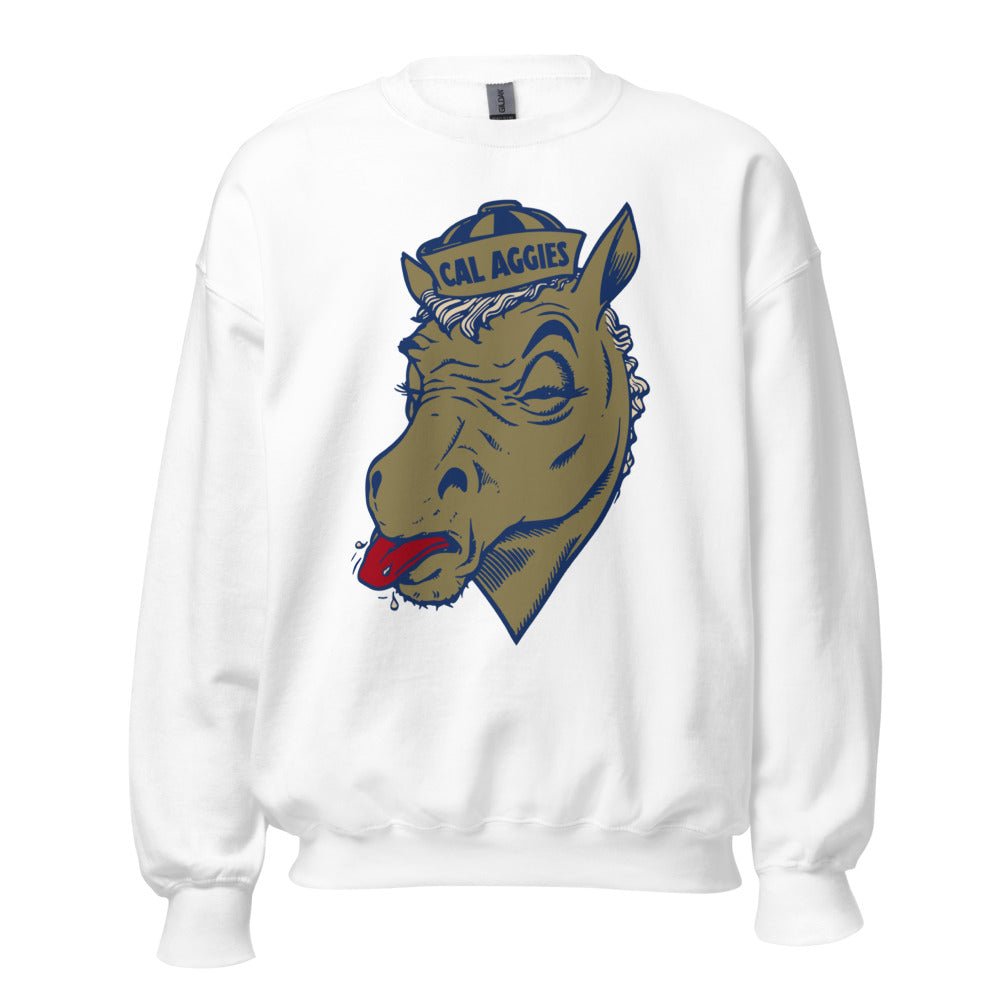 Vintage UC Davis Crew Neck Sweatshirt - 1950s Salty Aggie Sailor Art Sweatshirt - Rivalry Week