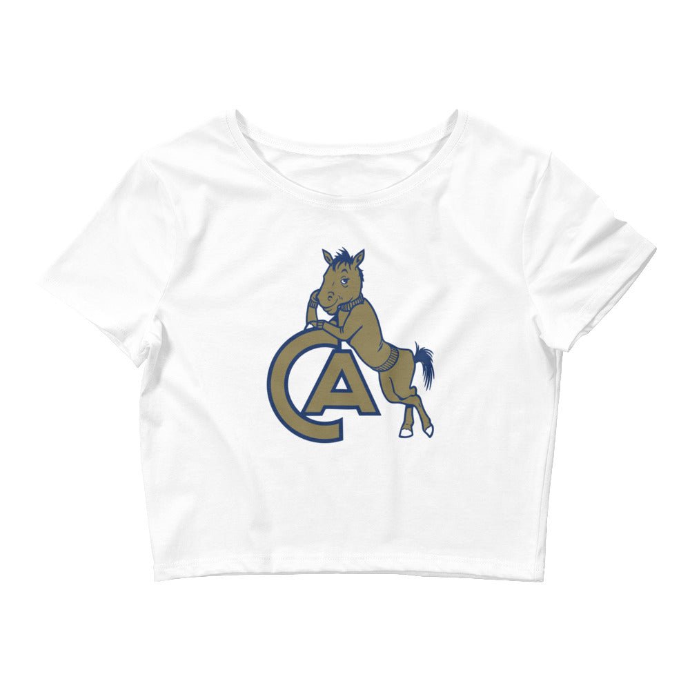 Vintage UC Davis Crop Top - 1950s Leaning Aggie Mascot Art Crop Top - Rivalry Week