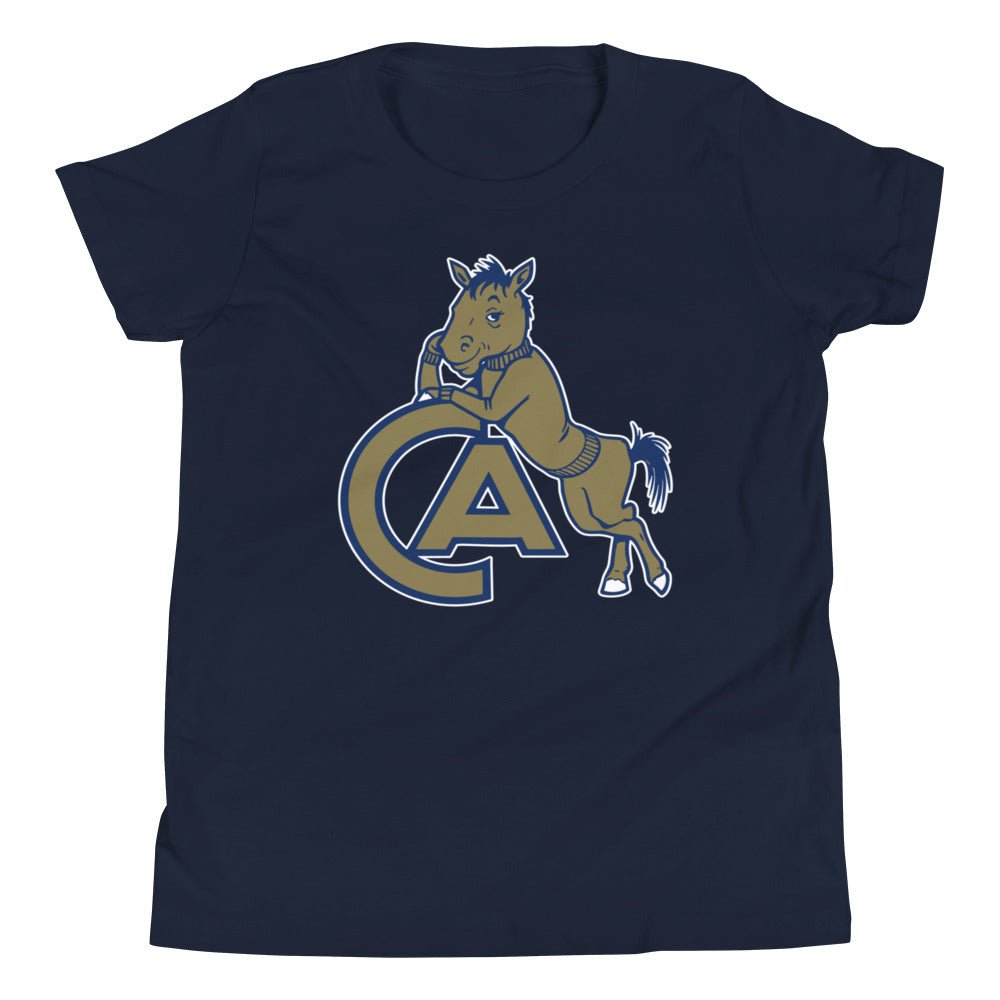 Vintage UC Davis Kids Youth Shirt - 1950s Leaning Aggie Mascot Art Youth Staple Tee - Rivalry Week