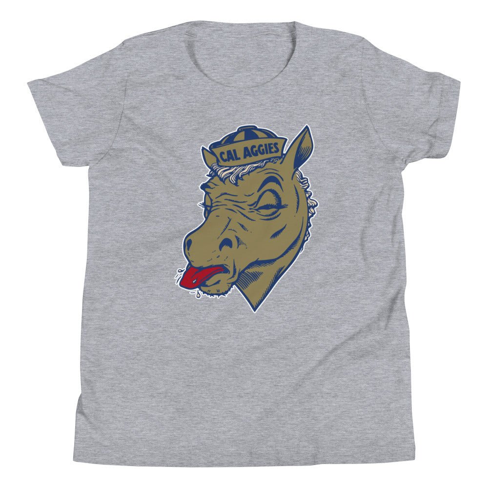 Vintage UC Davis Kids Youth Shirt - 1950s Salty Aggie Sailor Art Youth Staple Tee - Rivalry Week