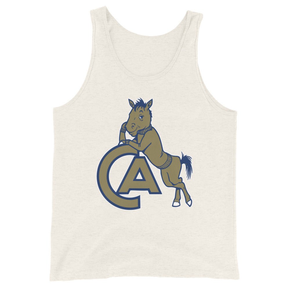 Vintage UC Davis Men's Tank Top - 1950s Leaning Aggie Mascot Art Mens Tank Top - Rivalry Week