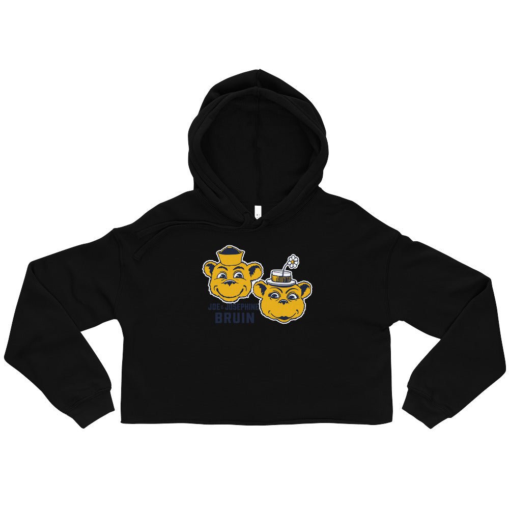 Vintage UCLA Couple Women's Cropped Hoodie - 1950s Bruin Bears in Love Art Cropped Hoodie - rivalryweek