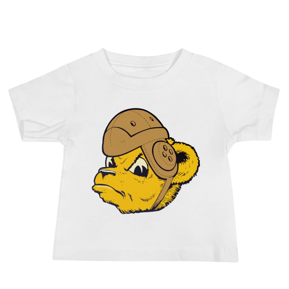 Vintage UCLA Football Baby T Shirt - 1950s Leather Head Bruin Art Baby Staple Tee - rivalryweek