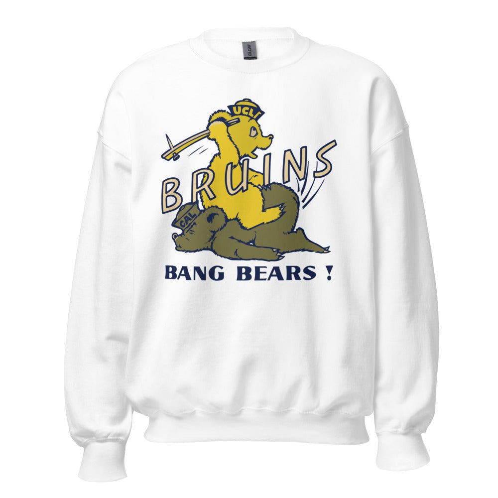 Vintage UCLA vs. Cal Rivalry Crew Neck Sweatshirt - 1950s UCLA CAL Rivalry Art Sweatshirt - rivalryweek