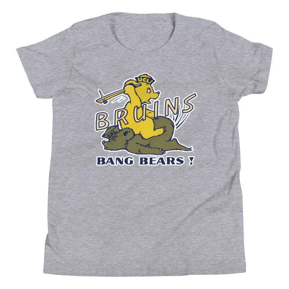 Vintage UCLA vs. Cal Rivalry Kids Youth Shirt - 1950s UCLA CAL Rivalry Art Youth Staple Tee - rivalryweek