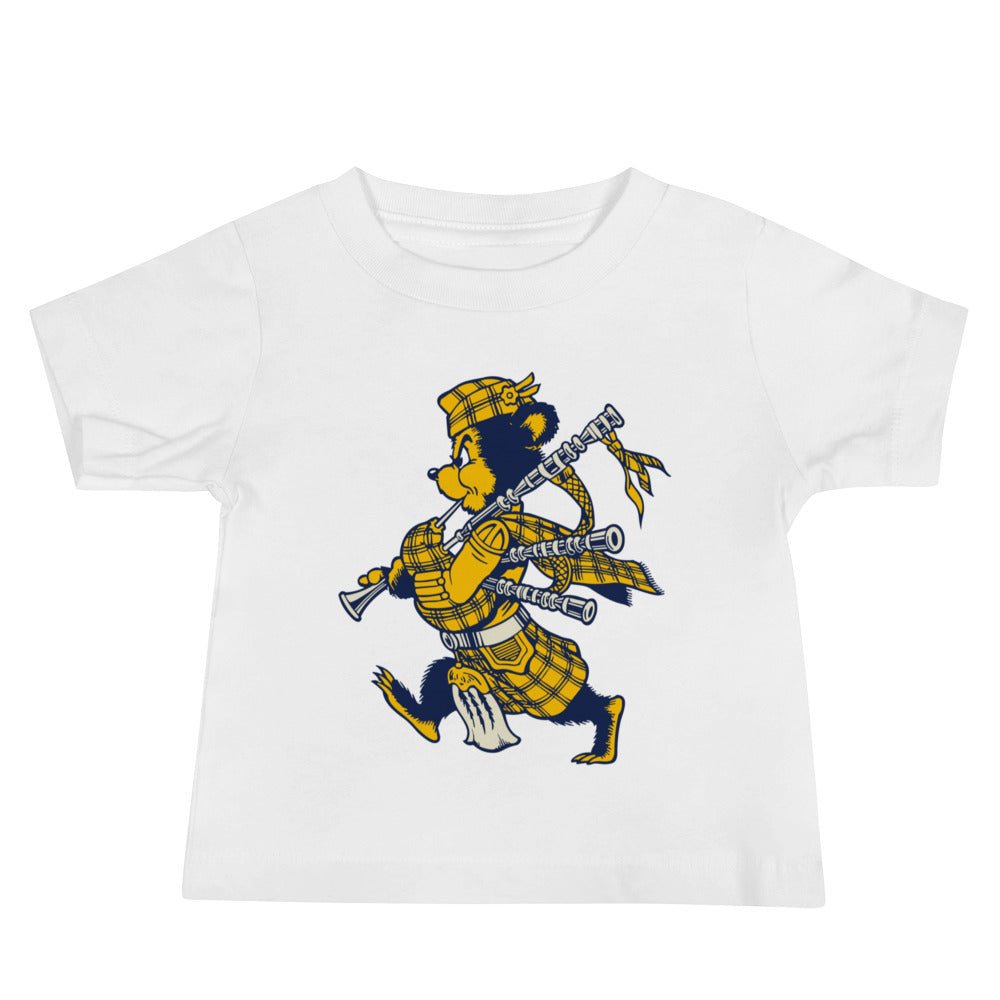 Vintage UC Riverside Baby T Shirt - 1950s Highlander Bagpipe Bear Art Baby Staple Tee - Rivalry Week