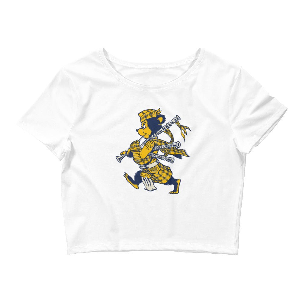 Vintage UC Riverside Crop Top - 1950s Highlander Bagpipe Bear Art Crop Top - Rivalry Week