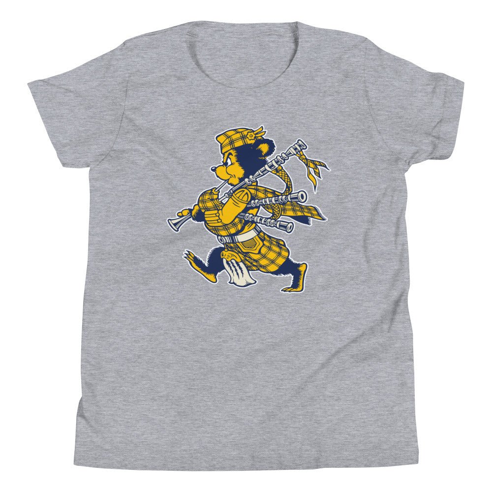 Vintage UC Riverside Kids Youth Shirt - 1950s Highlander Bagpipe Bear Art Youth Staple Tee - Rivalry Week