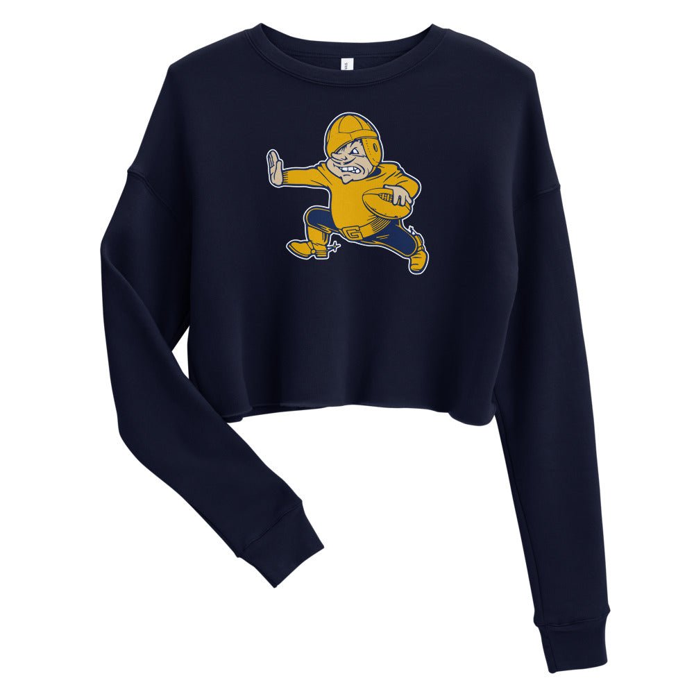 Vintage UCSB Football Women's Cropped Sweatshirt - 1950s Gridiron Gauchos Art Cropped Sweatshirt - Rivalry Week