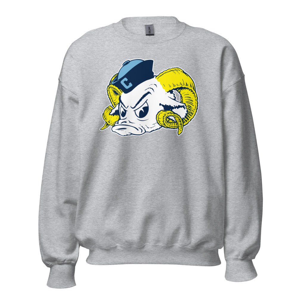 Vintage UNC Crew Neck Sweatshirt - 1950s Sailor Tarheel Mascot Art Sweatshirt - Rivalry Week