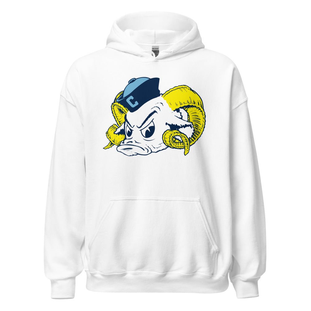 Vintage UNC Hoodie - 1950s Sailor Tarheel Mascot Art Hoodie - Rivalry Week