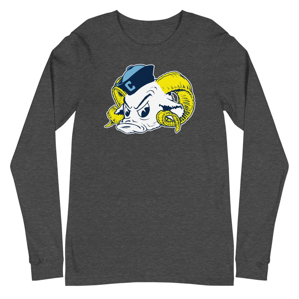 Vintage UNC Long Sleeve Shirt - 1950s Sailor Tarheel Mascot Art Long Sleeve Shirt - Rivalry Week