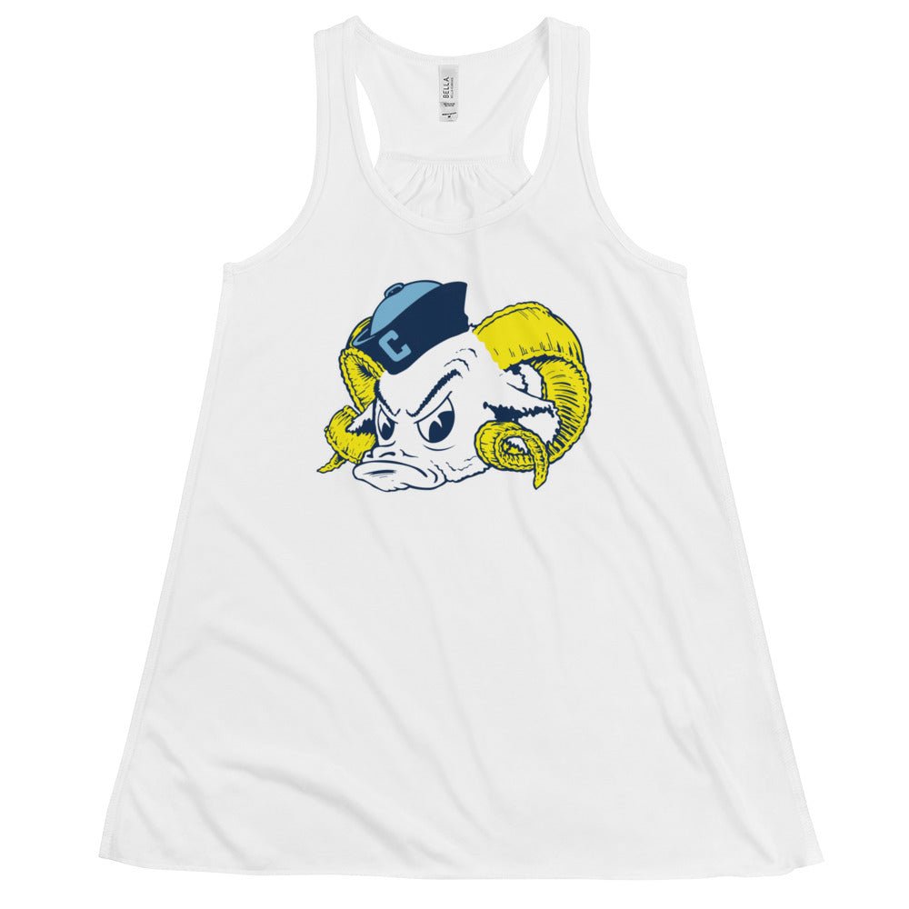 Vintage UNC Women's Flowy Tank Top - 1950s Sailor Tarheel Mascot Art W Tank Top - Rivalry Week